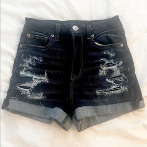 american eagle ripped jean shorts